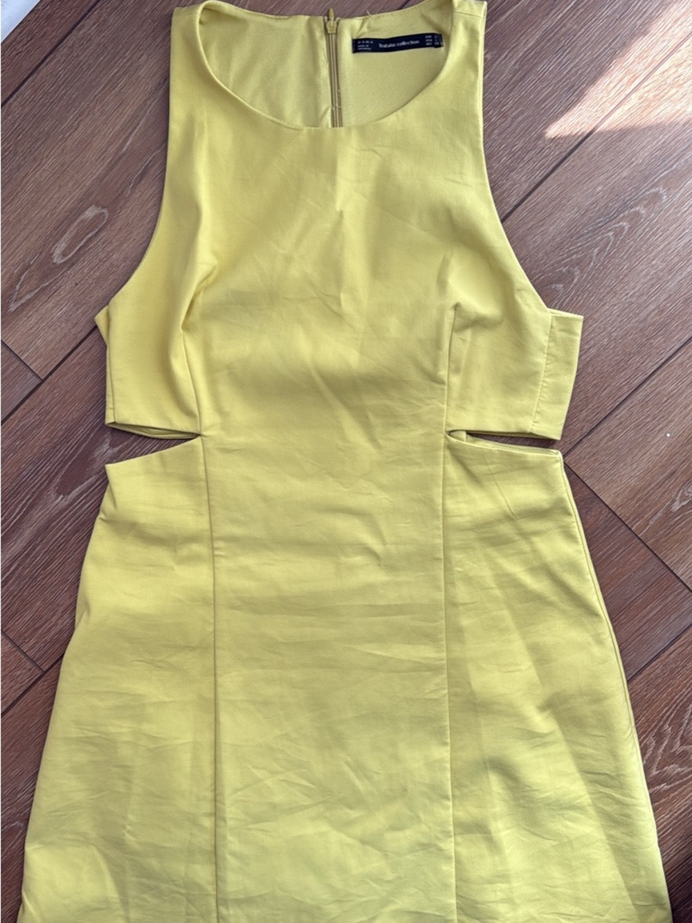 Zara Yellow Mini Dress with Side Cutouts